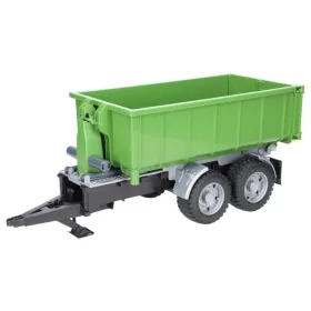 Zöld traktor konténer utánfutó
