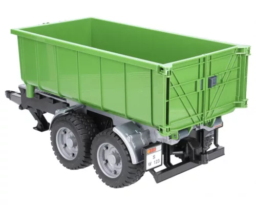 Zöld traktor konténer utánfutó