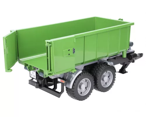 Zöld traktor konténer utánfutó
