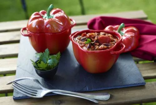 Mini cocotte kerek paprika staub 40500-325-0 - piros 470 ml