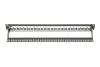 Moduláris patchpanel 19" 24 portos Keystone modulokhoz, 1u, árnyékolt, kábelvezetővel, feliratozó mezőkkel, fekete