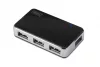 4 portos USB 2.0 nagysebességű hub/elosztó, aktív, fekete és ezüst