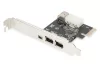 Firewire (400) PCI bővítőkártya (vezérlő), 2x külső, 1x külső (mini) IEEE1394A 6 tűs+mini, alacsony profilú, vt6308p