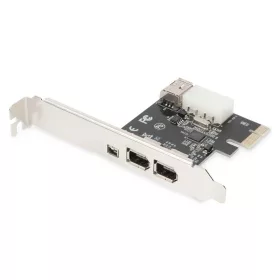   Firewire (400) PCI bővítőkártya (vezérlő), 2x külső, 1x külső (mini) IEEE1394A 6 tűs+mini, alacsony profilú, vt6308p