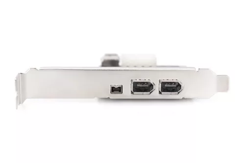 Firewire (400) PCI bővítőkártya (vezérlő), 2x külső, 1x külső (mini) IEEE1394A 6 tűs+mini, alacsony profilú, vt6308p