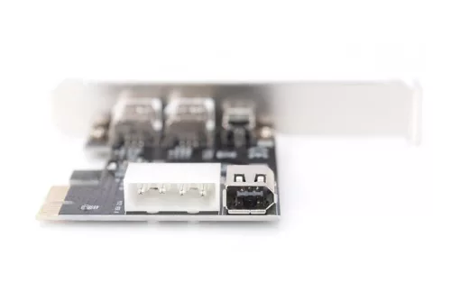 Firewire (400) PCI bővítőkártya (vezérlő), 2x külső, 1x külső (mini) IEEE1394A 6 tűs+mini, alacsony profilú, vt6308p