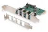 USB 3.0 PCI Express bővítőkártya/vezérlő, 4xUSB 3.0, chipset: VL805