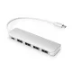 4 portos USB 3.0 szupergyors hub C típusú tápellátással, alumínium