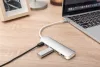 4 portos USB 3.0 szupergyors hub C típusú tápellátással, alumínium