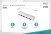 4 portos USB 3.0 szupergyors hub C típusú tápellátással, alumínium