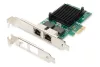 PCI express 2x rj45 gigabites 10/100/1000mbps alacsony profilú vezetékes hálózati kártya