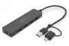 USB 3.0 Hub/4 portos Slimline USB A Hub + USB-C 5 Gbps adapter, USB-C tápcsatlakozó