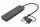 USB 3.0 Hub/4 portos Slimline USB A Hub + USB-C 5 Gbps adapter, USB-C tápcsatlakozó
