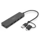 USB 3.0 Hub/4 portos Slimline USB A Hub + USB-C 5 Gbps adapter, USB-C tápcsatlakozó