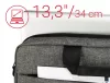 13,3 hüvelykes, terra szürke laptop táska
