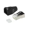 RJ45 cat.6 dugók 100 db árnyékolt, fedéllel, fekete