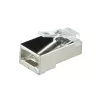 RJ45 cat.6 dugók 100 db árnyékolt, fedéllel, fekete