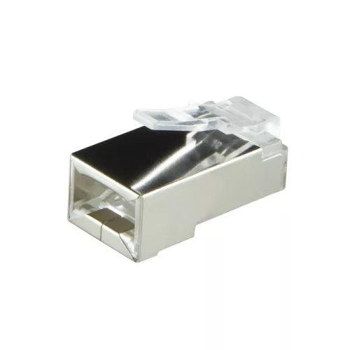 RJ45 cat.6 dugók 100 db árnyékolt, fedéllel, fekete