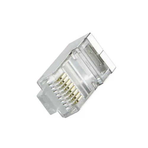 RJ45 cat.6 dugók 100 db árnyékolt, fedéllel, fekete