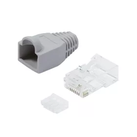 RJ45 cat.6 dugók 100 db utp fedéllel, szürke