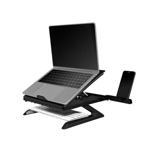 Notebook állvány okostelefon-tartóval