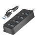 4xUSB-A HUB, Gen1, 4x be/ki, fekete