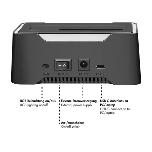 USB-C dokkolóállomás 2,5/3,5 hüvelykes HDD/SSD meghajtókhoz