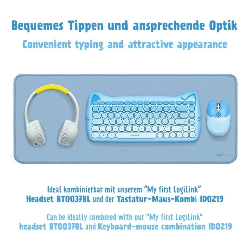 Billentyűzet és egérpad, XXL, kék