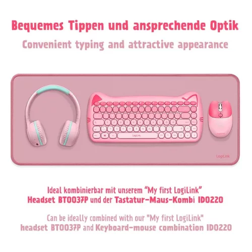 Billentyűzet- és egérpad, XXL, rózsaszín