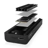 Dokkolóállomás IB-180MC-C31 M.2 NVMe és SATA dokkoló, USB 3.2 (gen2) Type-C, alumínium