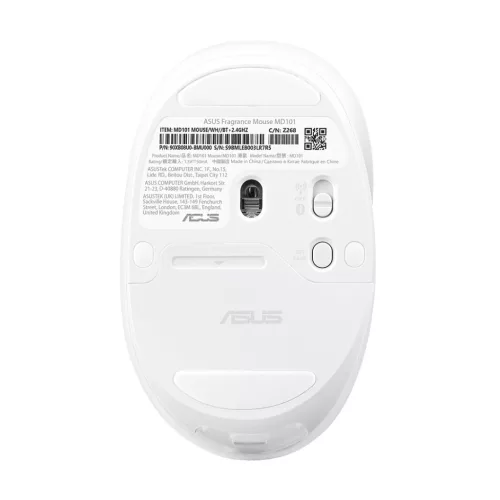 Asus MD101 illatosító egér vezeték nélküli / bluetooth-os, irizáló fehér
