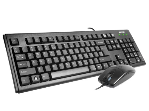 Billentyűzet, billentyűzet + membrános egér szett a4 tech a4tkla43774 (usb 2.0; fekete; optikai)