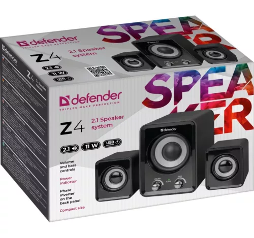 Defender z4 2.1 11w USB számítógép hangszórók mély és magas hangok szabályozásával 65508