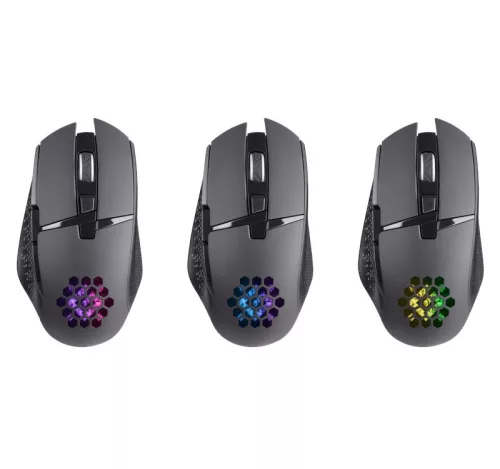Glory GM-514 7p RGB vezeték nélküli gamer egér 1200/2400/3200 dpi fekete