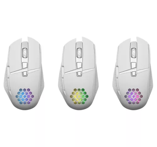 Glory GM-514 RGB 7P vezeték nélküli gamer egér 1200/2400/3200 dpi fehér