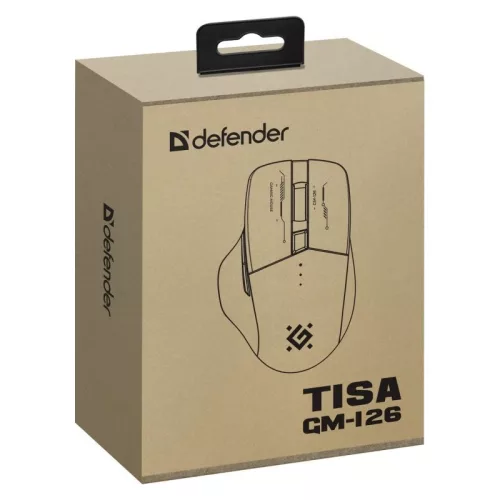 Defender GM-126 TISA RF+BT optika 1600dpi 6p fehér egér