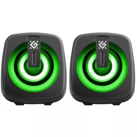 J1 2.0 számítógép hangszórók, 6 W, LED, USB, fekete