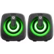 J1 2.0 számítógép hangszórók, 6 W, LED, USB, fekete