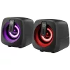 J1 2.0 számítógép hangszórók, 6 W, LED, USB, fekete