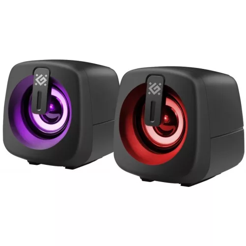 J1 2.0 számítógép hangszórók, 6 W, LED, USB, fekete