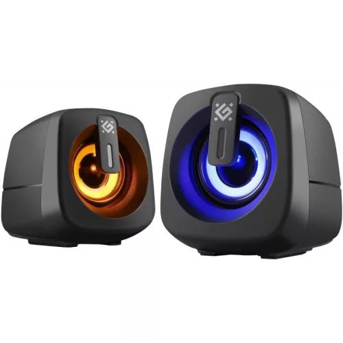 J1 2.0 számítógép hangszórók, 6 W, LED, USB, fekete