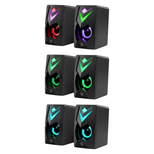 Számítógép hangszórók j4 2.0 6w LED USB fekete