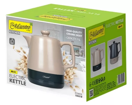 Kerámia vízforraló 1.0l 1200w MR-071-bézs