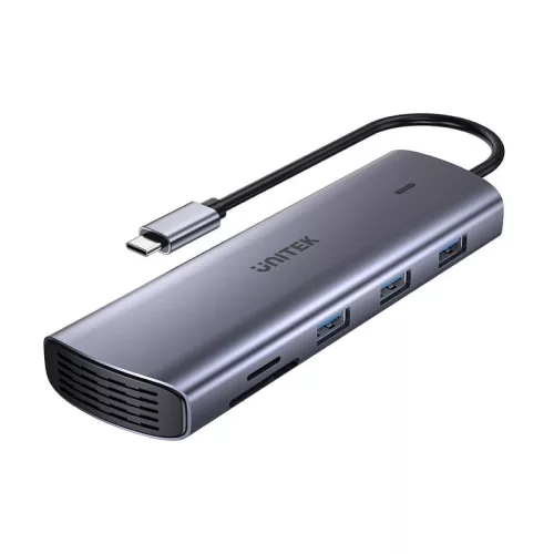 Unitek USB-C HUB 9in1, HDMI, VGA, SD, RJ45, 3x USB-A, PD 100W