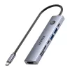 Unitek USB-C hub 7in1 PD 100W HDMI 2.0 be-/kikapcsoló gombbal