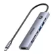 Unitek USB-C hub 7in1 PD 100W HDMI 2.0 be-/kikapcsoló gombbal
