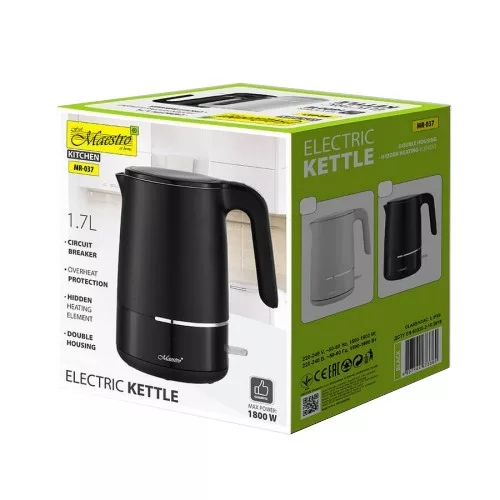 Elektromos vízforraló 1,7 l 1800 W MR-037-fekete