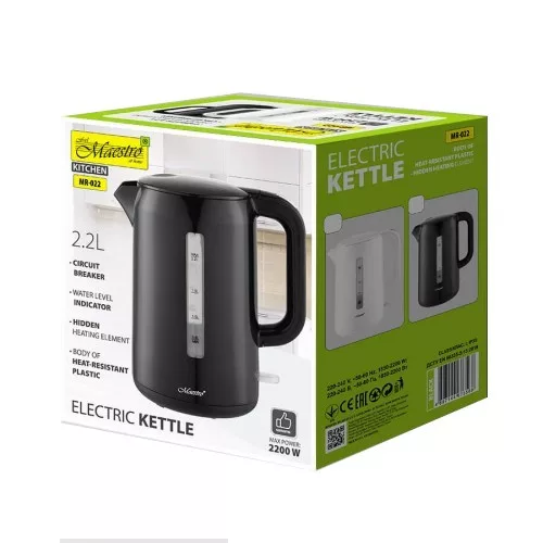 Elektromos vízforraló 2,2 l 2200 W MR-022-fekete