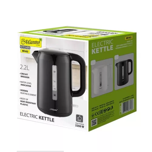 Elektromos vízforraló 2,2 l 2200 W MR-022-fekete