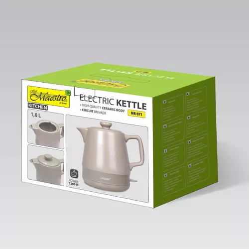 Kerámia vízforraló 1.0l 1200W MR-071-bézs Maestro